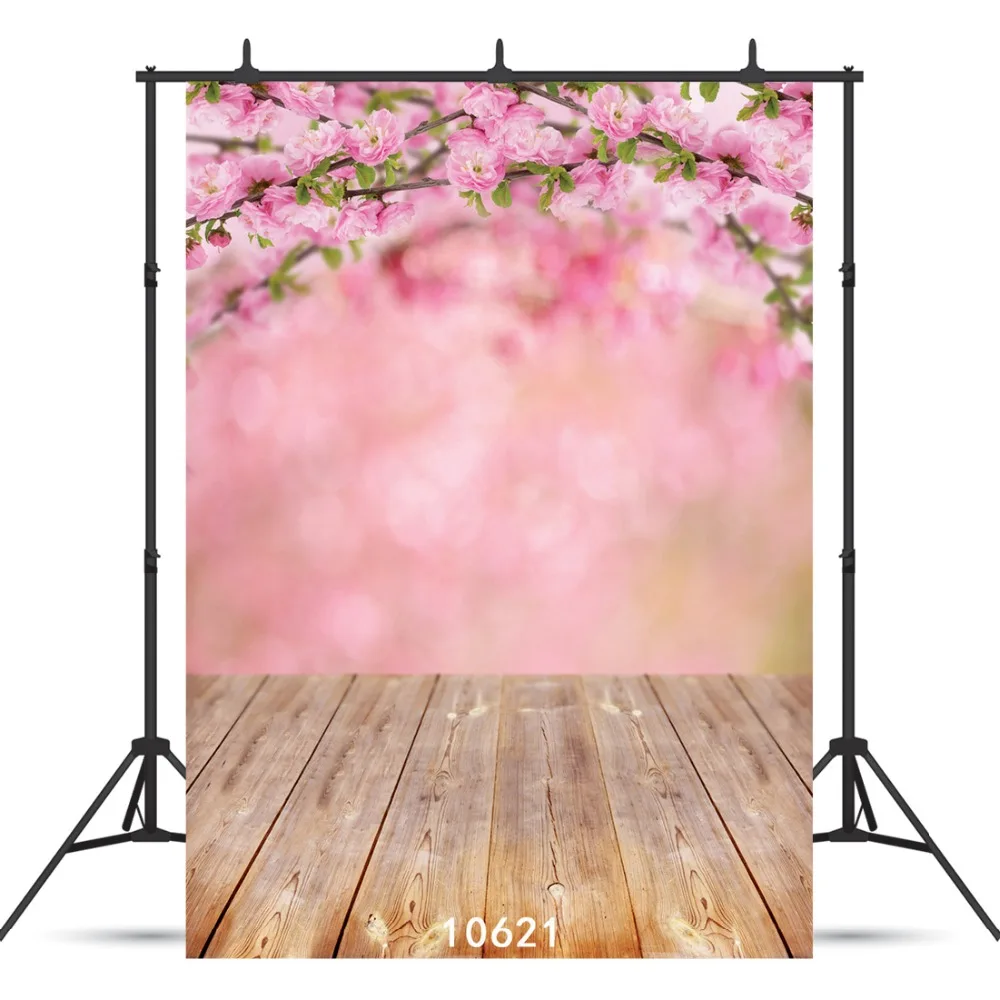 

Spring Red Flowers Wooden Floor Vinyl Photography Background For Wedding Child Baby New Born Backdrop Photo Studio Photocall