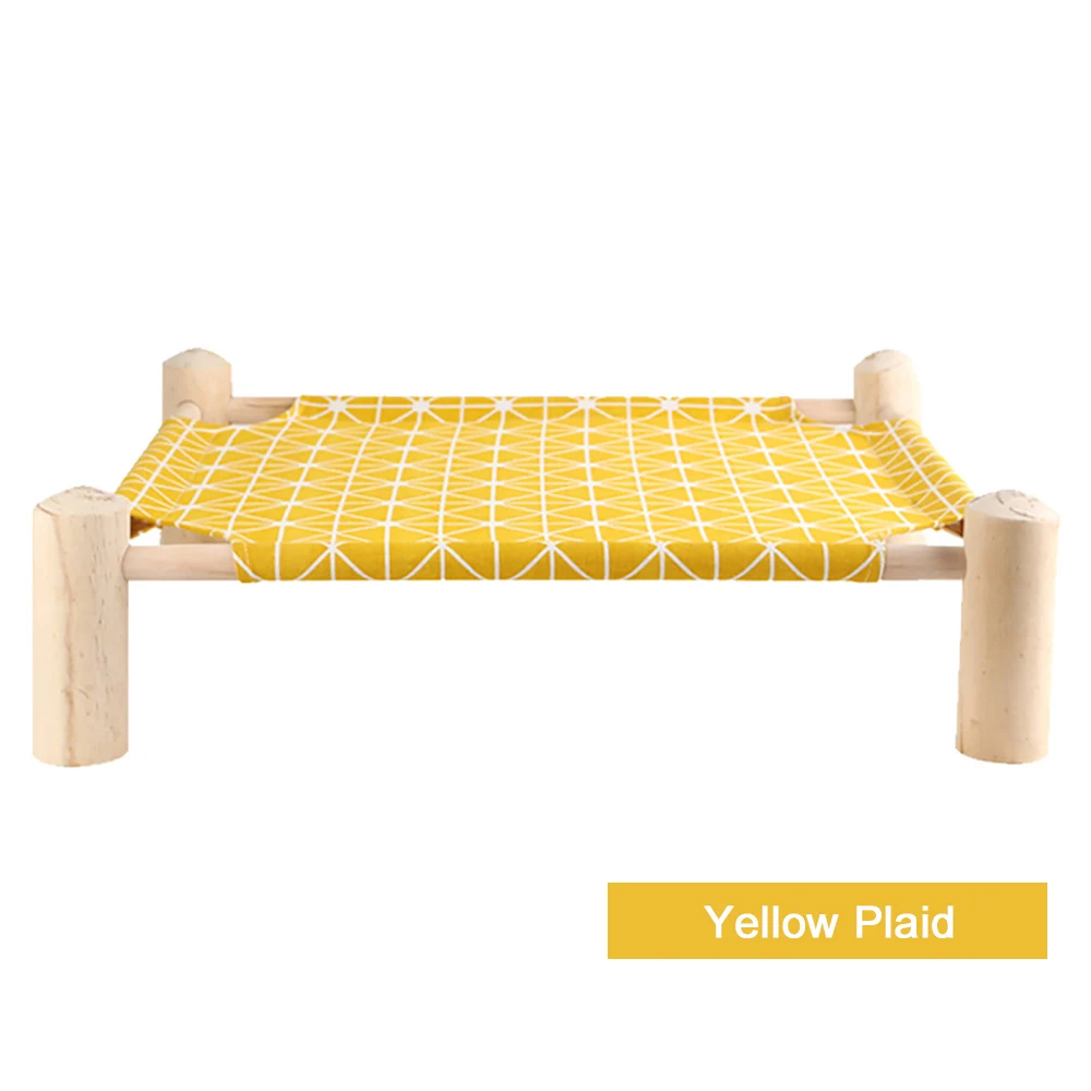 Yellow Plaid Летний гамак для домашних животных, кровать для маленьких собак, щенок, французский бульдог, коврик, подушка для дома, лежак для кошек, дышащий, моющийся - Цвет: Yellow Plaid