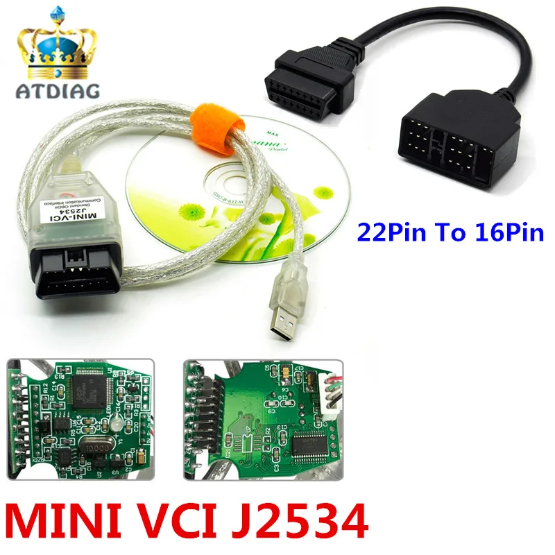 Мини VCI FT232RL V12.00.127 печатная плата с зеленым чипом 22Pin автомобильный