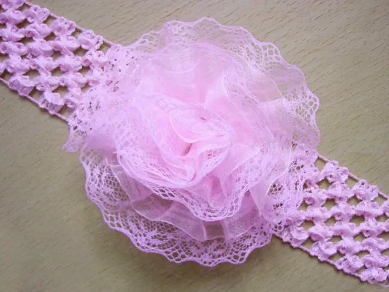 

100pcs Spring knitted lace crochet elastic headband fashion