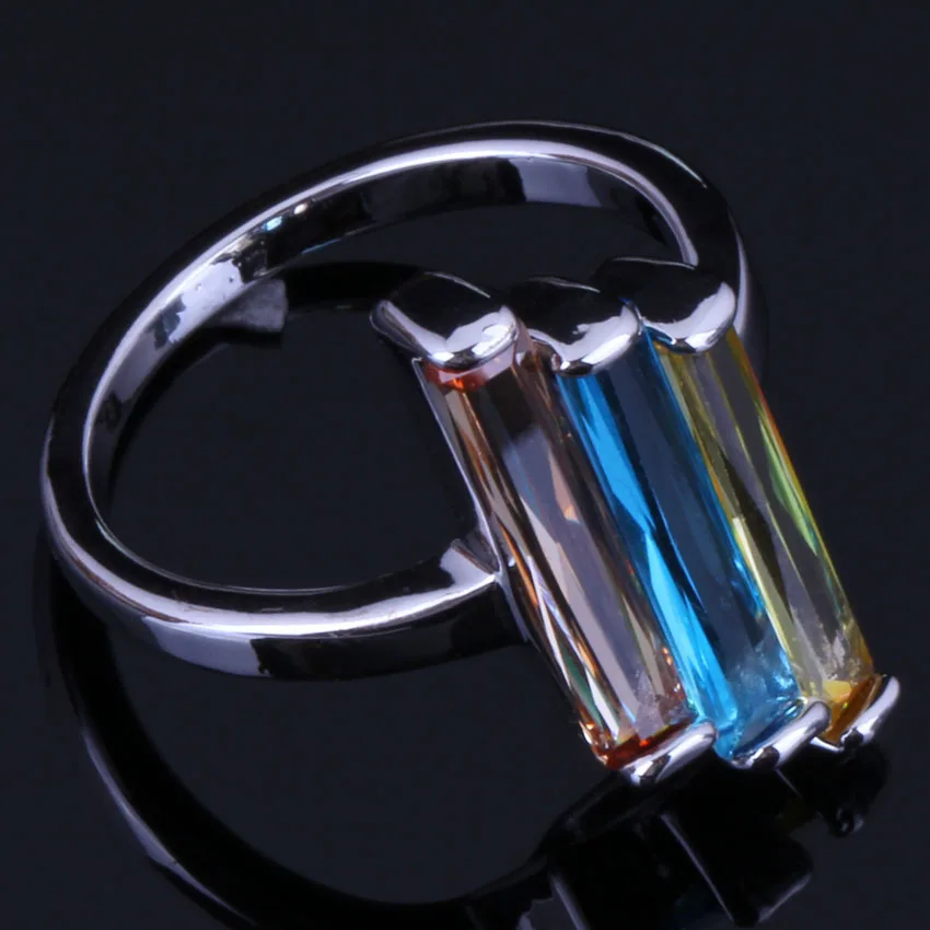 Блестящий прямоугольник Multigem многоцветный коричневый желтый Небесно-Голубой