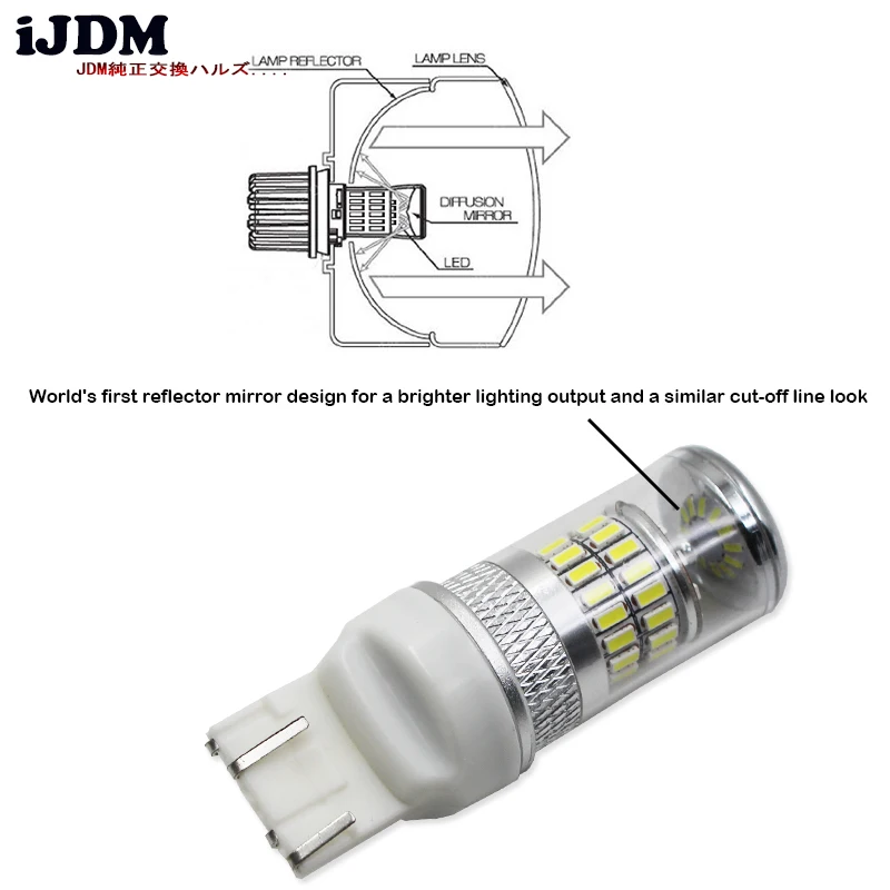 Светодиодный фонарик iJDM X Bright White 48 SMD 7443 7440 с зеркальным отражателем светодиодный