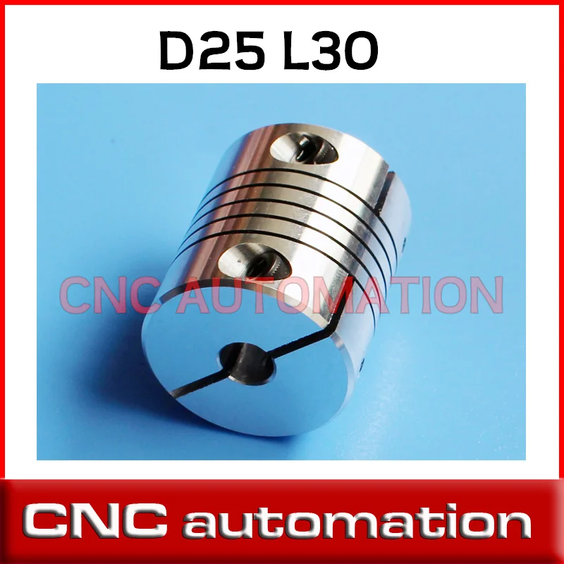 2 шт. алюминиевые гибкие муфты для шагового двигателя CNC D25 L30 5 6 35 8 10 12 7 мм 1/2 дюйма