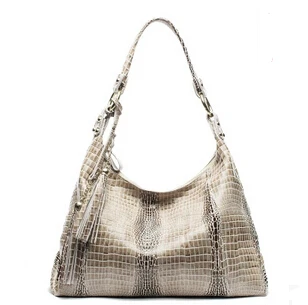 Женская сумка из натуральной кожи с узором под крокодила Высококачественная