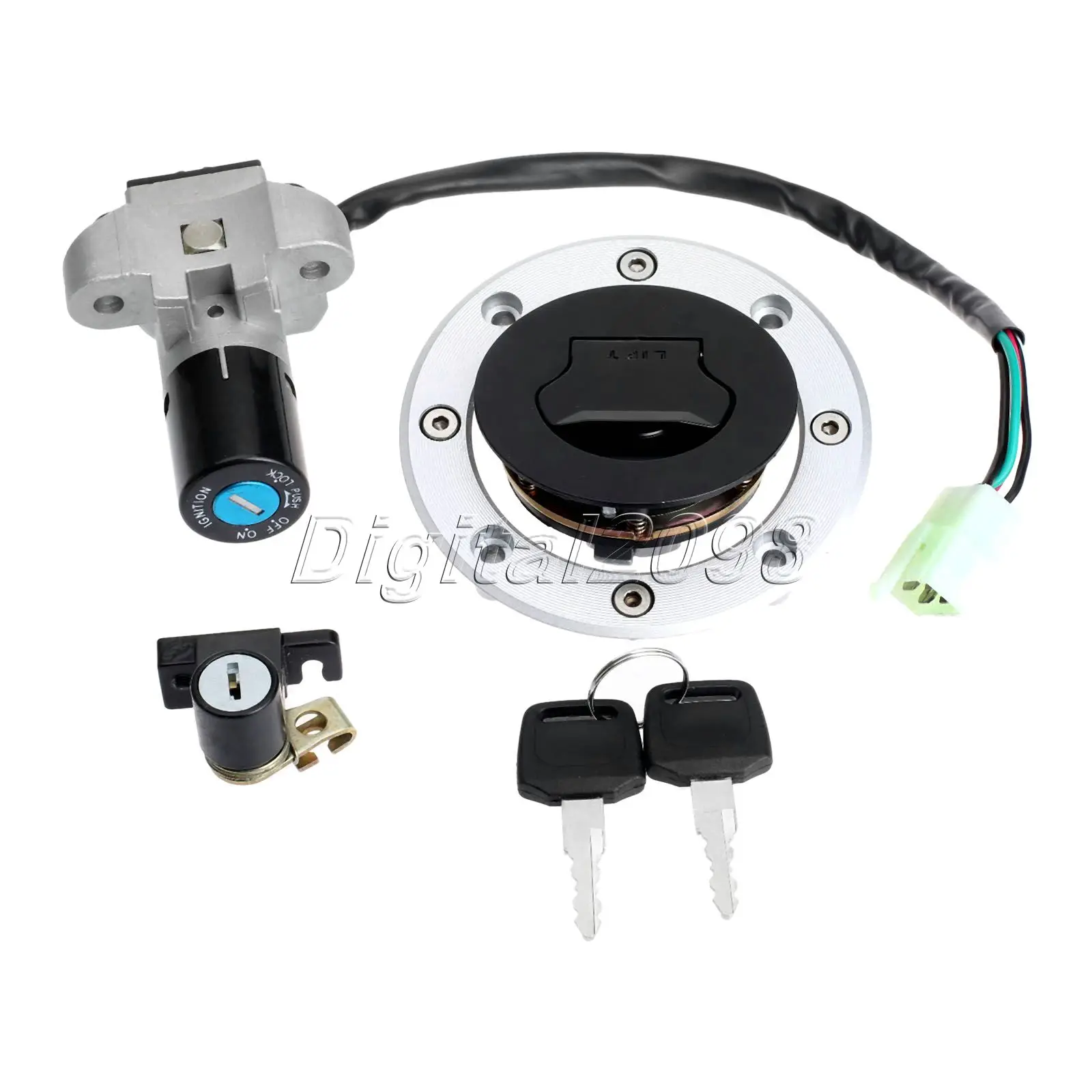 Motorcycle Aluminum Ignition Switch Lock Seat Fuel Gas Cap Cover for Suzuki GSXR600 GSXR750 TL1000R TL1000S Parts | Автомобили и