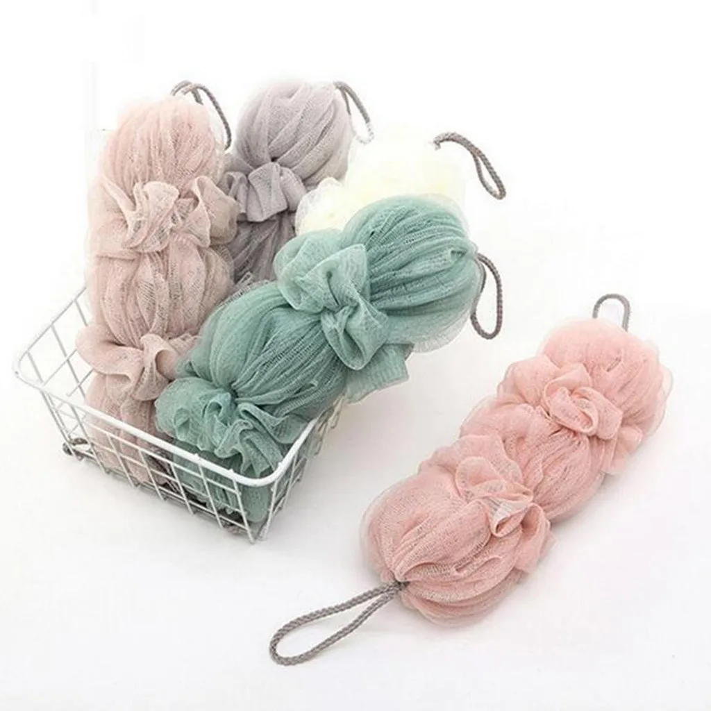 Длинная губка для душа Loofah отшелушивающий сетчатый шарик премиум класса простой