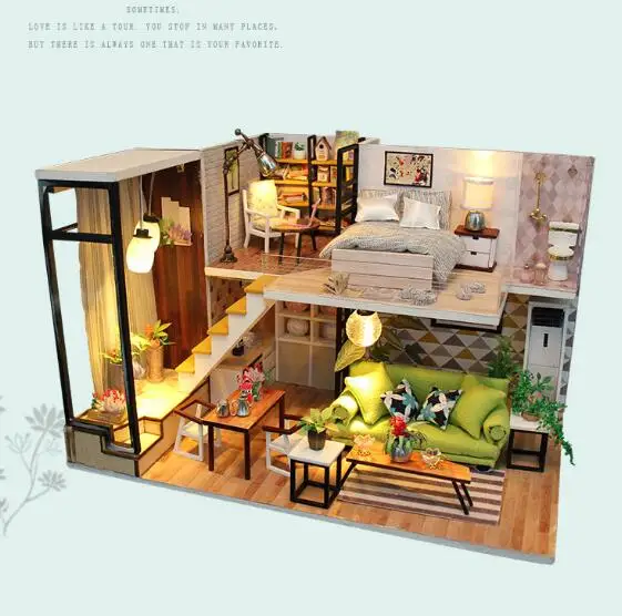 

M030 Enjoy the Romantic Europe Miniatura Wooden Doll House Furniture wooden Miniaturas Dollhouse Toys for Children Birthday Gift