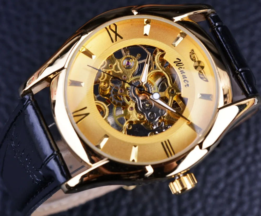 Часы-скелетоны Winner Мужские механические классический дизайн люксовые брендовые