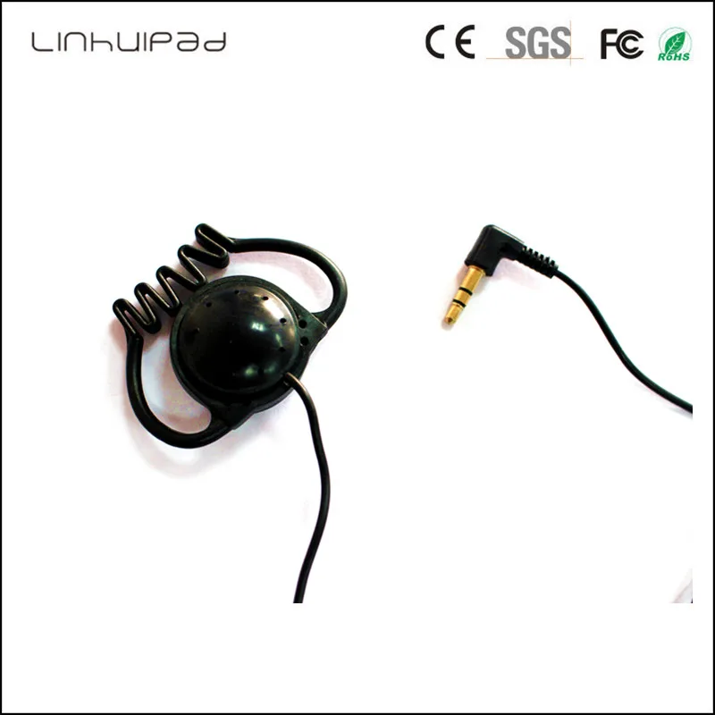 

linhuipad 3.5mm stereo Hook Headphone Economical soft rubber ear Hook Earphones For Monitor tour guide system earpiece headsets