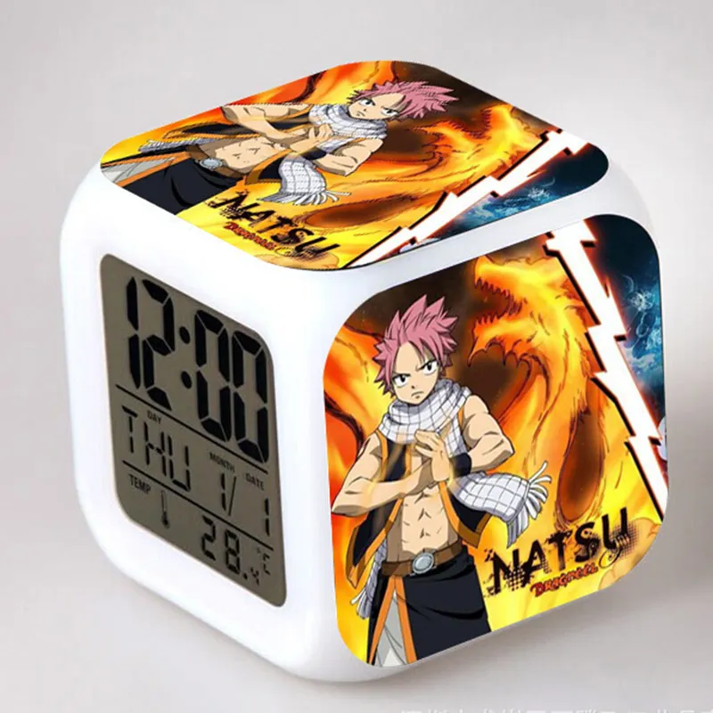 Сказочный хвост аниме фигурки светодиодные Будильник мигающий сенсорсветильник