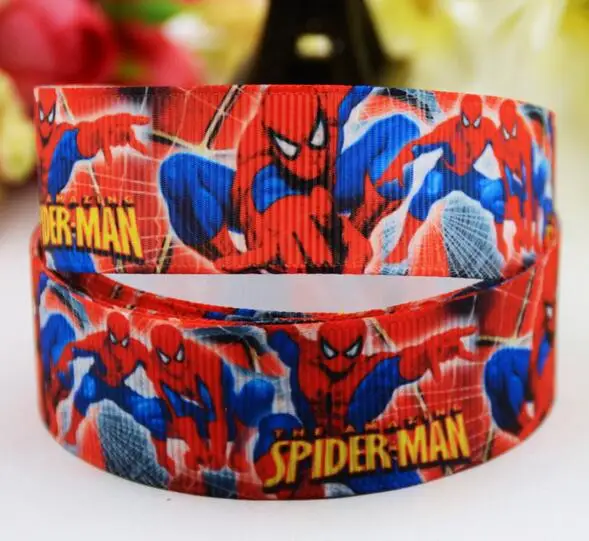 Атласная лента для вечеринки с принтом Человека паука 50 ярдов 9 мм|satin ribbon|printed