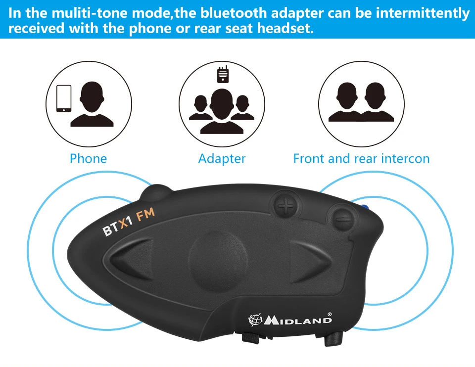 2 шт. MIDLAND BTX1 FM moto rcycle шлем домофон Водонепроницаемый Беспроводная bluetooth гарнитура