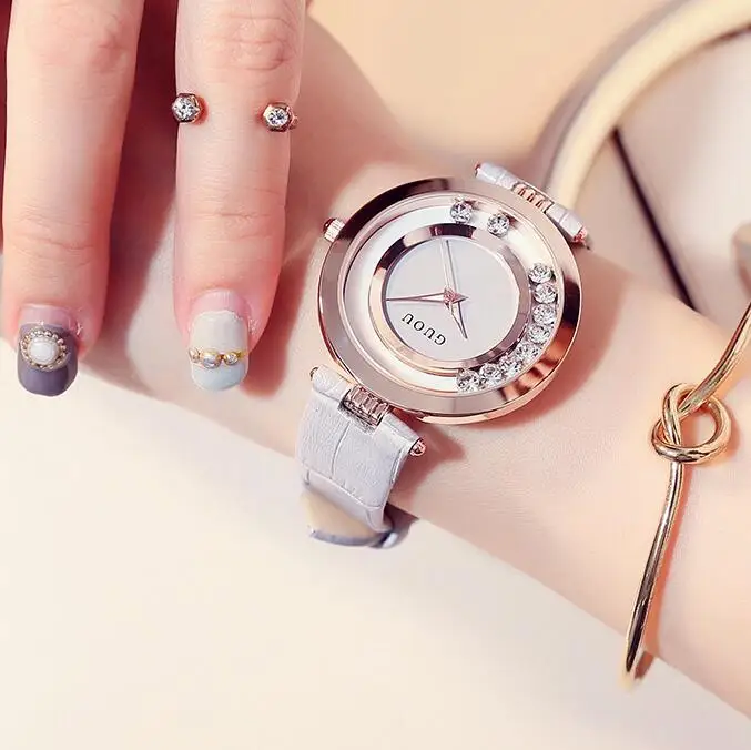 Женские Часы GUOU модные блестящие женские часы со стразами relogio feminino relojes para mujer |