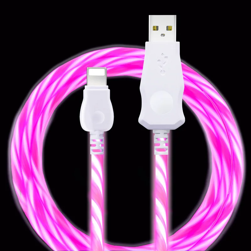 NOHON USB кабель для iPhone 8Pin XS Max XR X 8 7 6 Plus 6S Plus 5S 5 iPad флэш-светильник Быстрая Зарядка Кабели зарядное устройство для мобильного телефона - Цвет: Purple For Apple