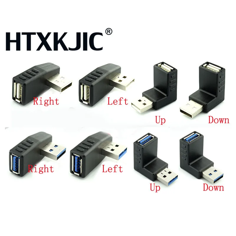 90 градусов левый/правый/вверх/вниз угол L изгиб USB 2 0 Usb 3 адаптер Папа мама