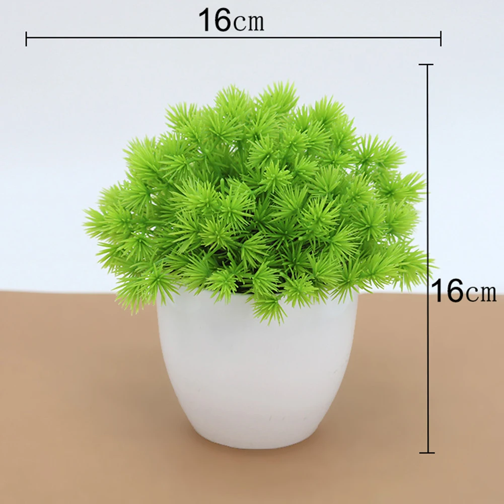 

Mini Artificial Pine Potted Plant Balcony Living Room Floor Fake Pine Bonsai Office Tabletop Ornament Artificial Plant