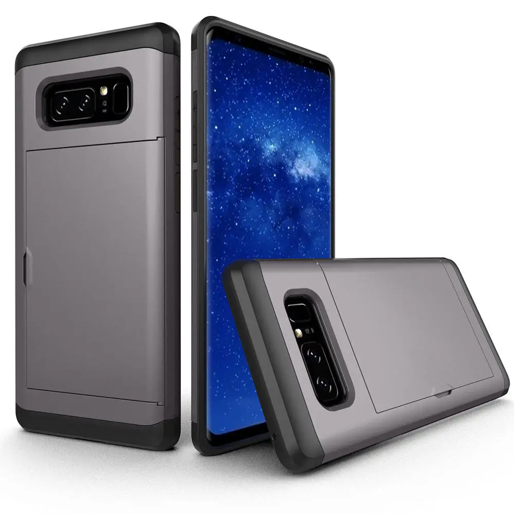 Gray Защитный чехол для samsung Galaxy Note 9, 8, 10 Plus, S6, S7, слот для карт, чехол для samsung S9, S8 Plus, S7, S6 Edge, S10E - Цвет: Gray