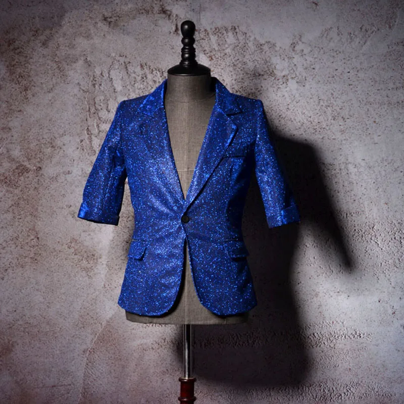 Костюм сценический мужской из 2 предметов куртка с рукавом до локтя штаны