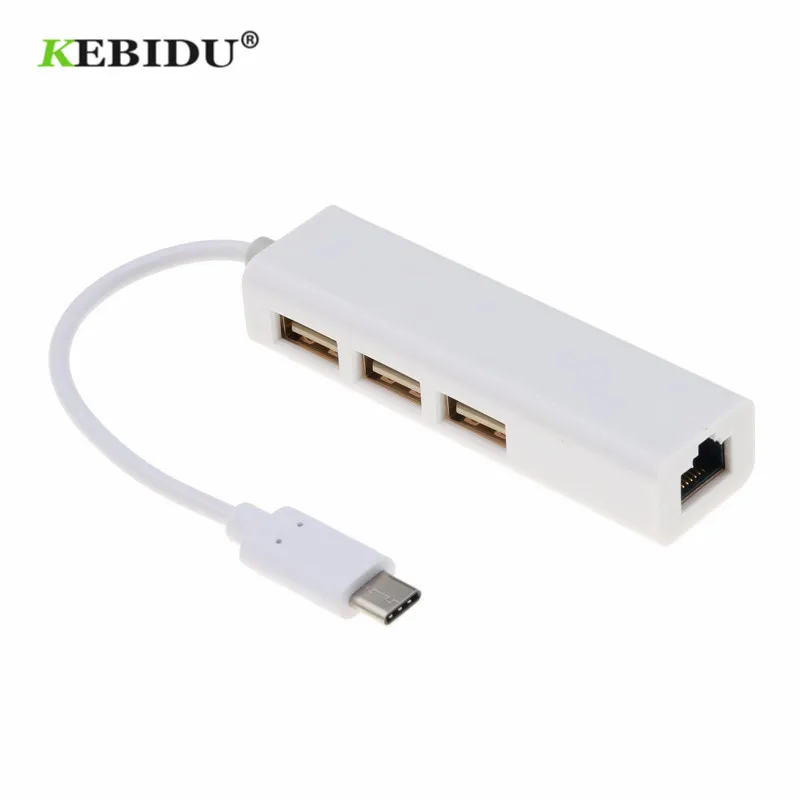 Kebidu USB Type C 3 порта USB3.0 концентратор для LAN RJ45 сетевой карты Lan адаптер Macbook ThinkPad Samsung