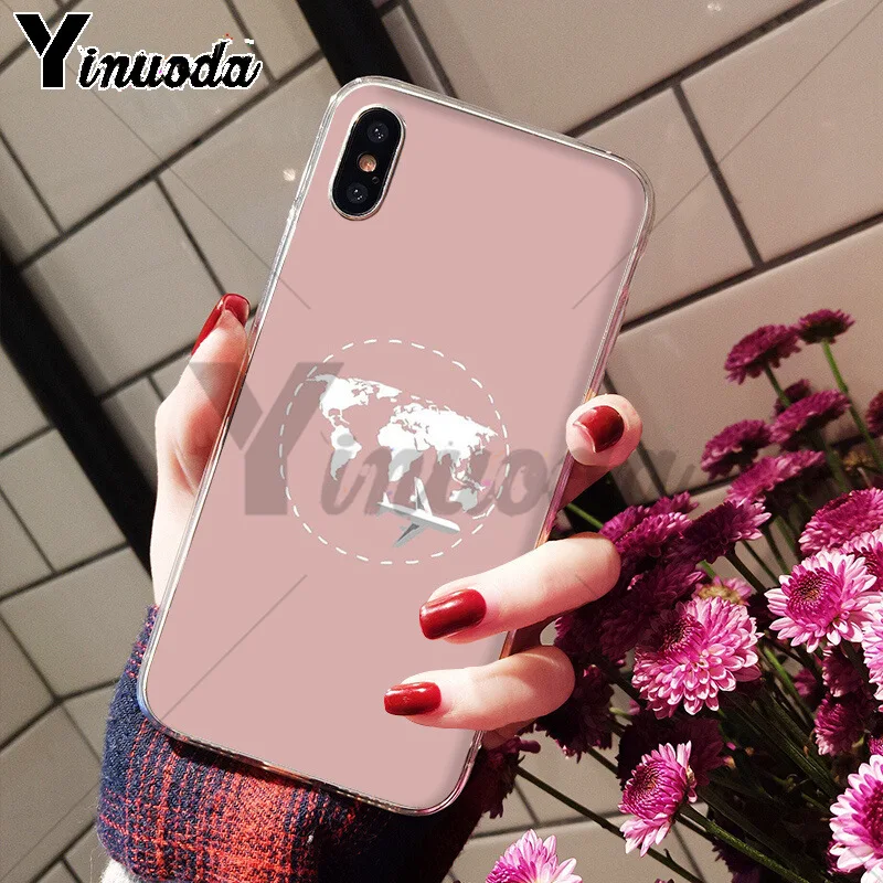 Уникальный роскошный силиконовый чехол для телефона Yinuoda с картой мира Apple iPhone 8 7 6
