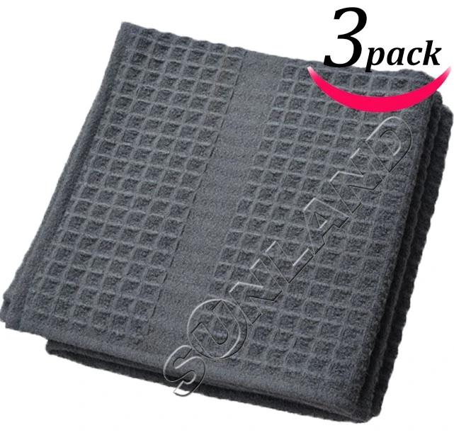 dark grey Sinland 400 GSM микрофибра вафельное плетение кухонные полотенца быстросохнущая ткань 3 упаковки 16 дюймов X 26 дюймов 40 см x 66 см черный или серый - Цвет: dark grey