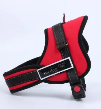 red harness Роскошный ошейник для больших собак, Светоотражающий Жилет для полиции K9, мягкая жилетка для питомцев, аксессуары для собак, S-2XL - Цвет: red harness