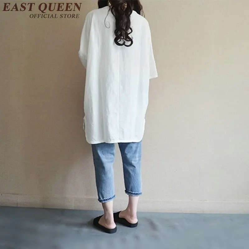 

summer t-shirt 2018 half sleeve anime shirt casual loose cotton white t-shirt femme round neck long tee shirts AA2248 YQ