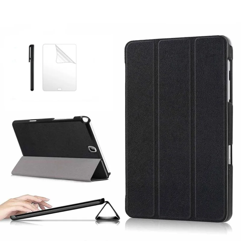 Тонкий кожаный чехол для Samsung Galaxy Tab A 9 7 SM T550 T555 P550 P555 крышка + Защитная пленка на