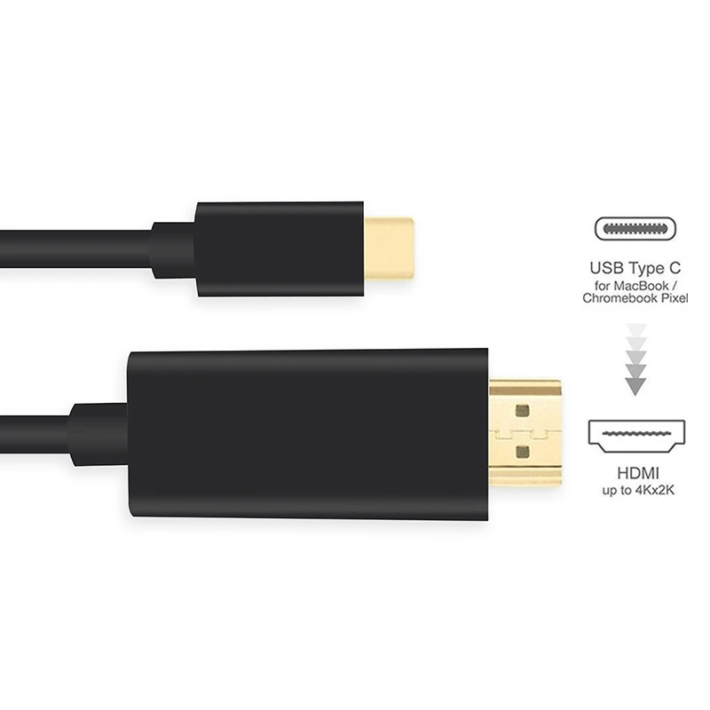 1,8 метров Тип c к HDMI видео Кабель 1,8 м 4K x 2K USB C USB 3,1 к HDMI Поддержка 4K 2 шт