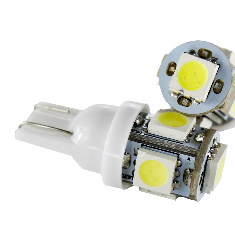 Оптовая продажа 100 шт. Led Автомобильный DC 12 В лампада светильник T10 5050 супер белый