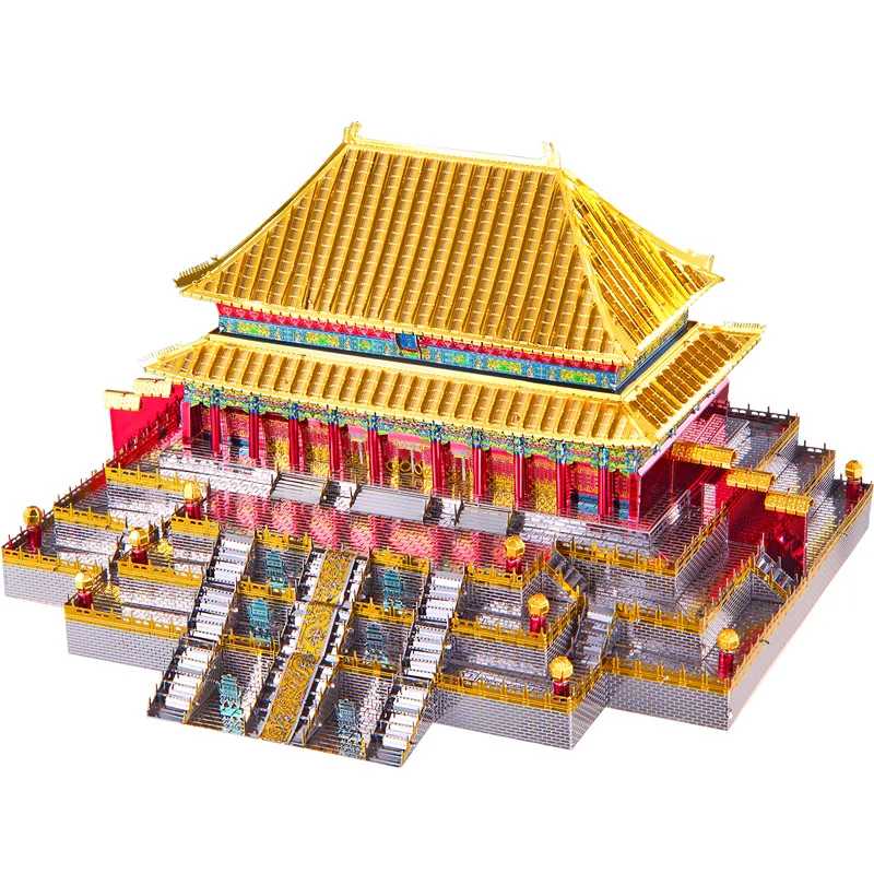 Металлическая 3d модель Piececool Зал Supreme Harmony Building лазерная вырезка Головоломка