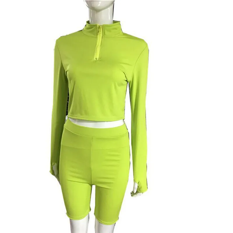 

Trendy Women clothes solid slim Pants zipper pullover long sleeve Turtle Neck Tops 2pc casual Polyester outfit