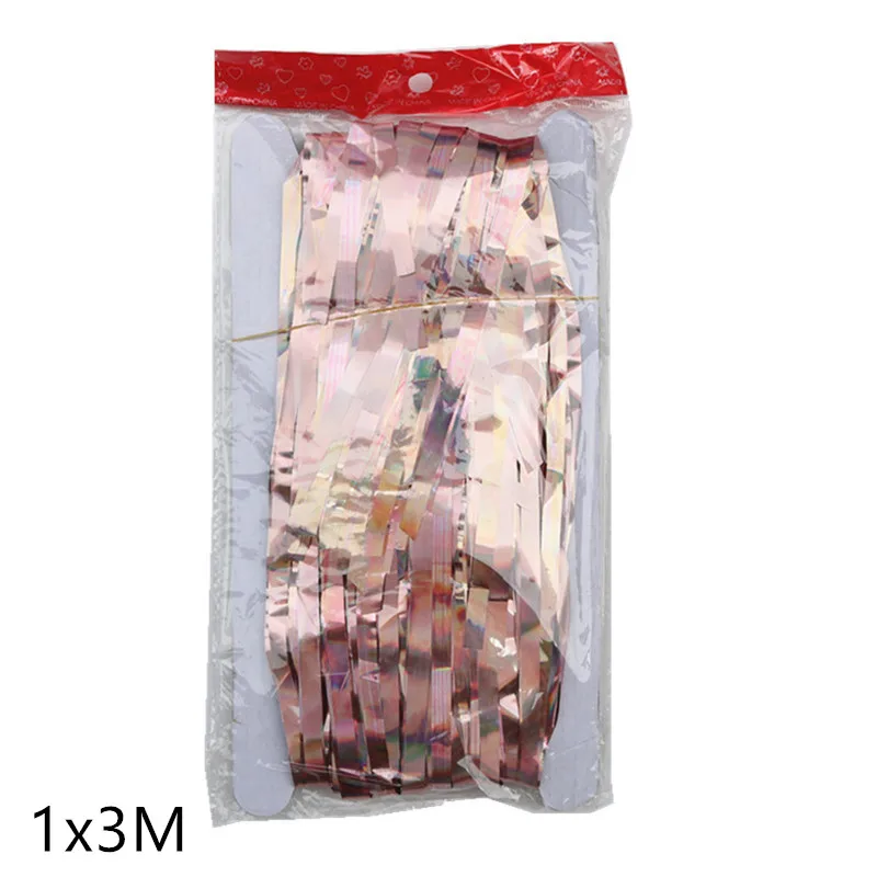 1x3m rose gold Рождественское Рождество украшения для дома 2 м/3 м Радужный фон шторы из фольги гирлянда год Декор Noel Navidad аксессуары - Цвет: 1x3m rose gold