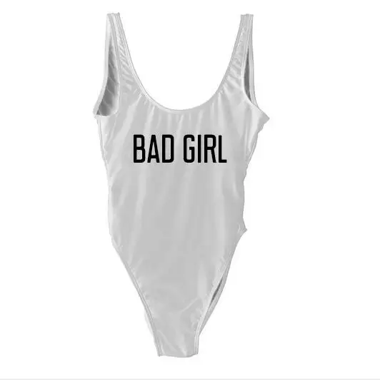 BAD GIRL купальник с надписью женский под заказ цельный трикини боди костюм