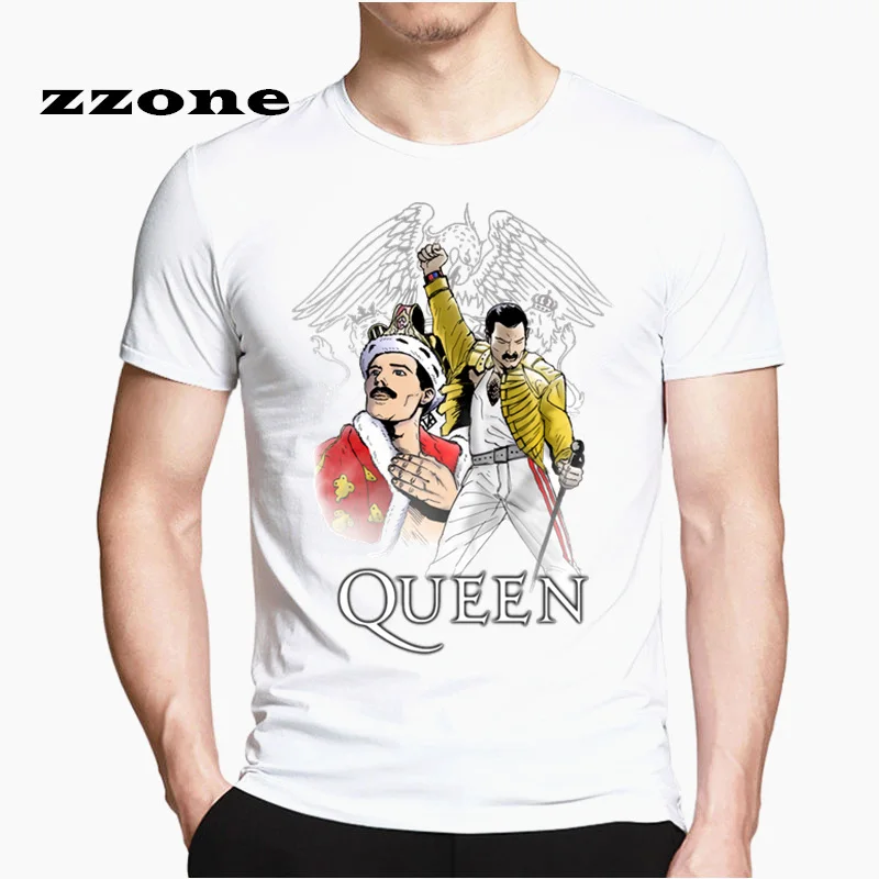 Мужская футболка с короткими рукавами и круглым вырезом The Queen Band Freddie Mercury модная