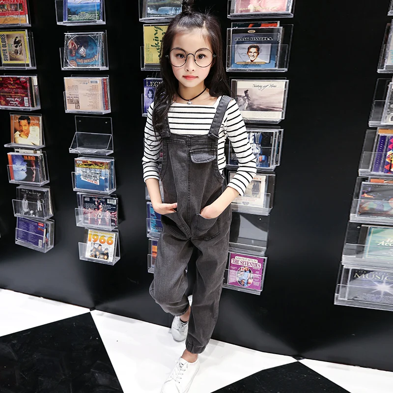 Комплект одежды для девочек подростков Одежда маленьких рубашка в полоску с