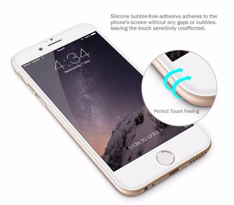 10 шт./лот 3D изогнутое закаленное стекло для iPhone 7 6 6s plus полное покрытие Защитная