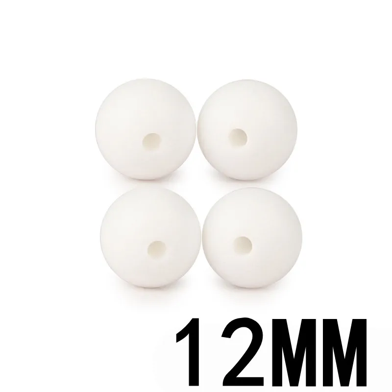 01 Snow Fkisbox, Круглый, 12 мм, 50 шт., силиконовые бусины, детский Прорезыватель для зубов, ожерелье, ювелирное изделие, для изготовления детских сосок, цепочка, сделай сам, Bpa бесплатно - Цвет: 01 Snow