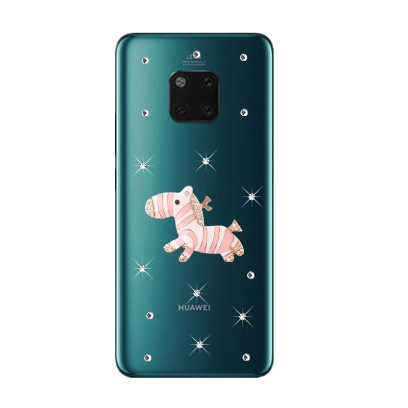Для Huawei Mate 20 Pro mate lite чехол с узором в виде сердечек со стразами прозрачная задняя