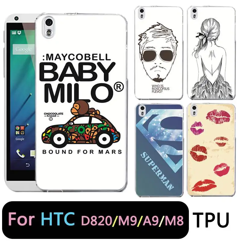 Qmswei ТПУ прозрачный чехол для телефона htc M8 Супермен олень губ силиконовый