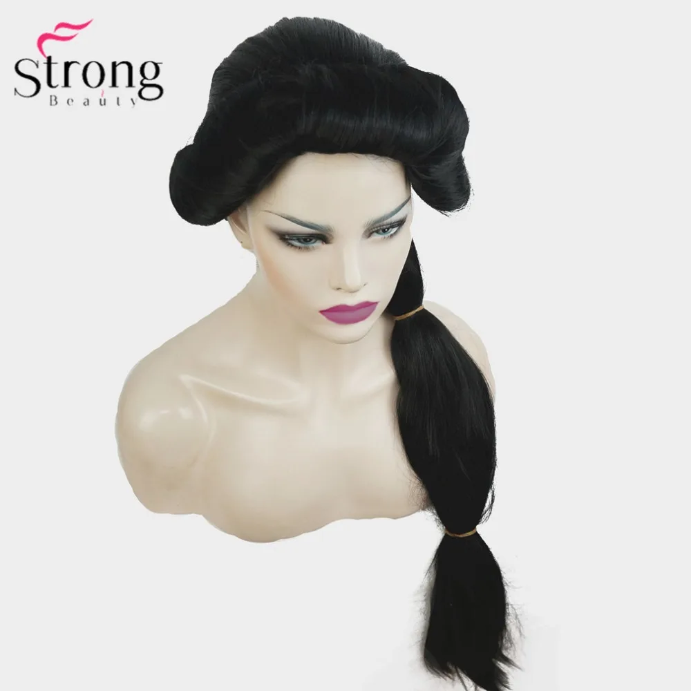 StrongBeauty Косплей парики Жасмин Принцесса длинный черный парик синтетические