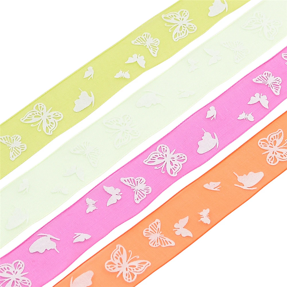 Лента из органзы в виде бабочки для рукоделия 10 ярдов 25 мм | Дом и сад