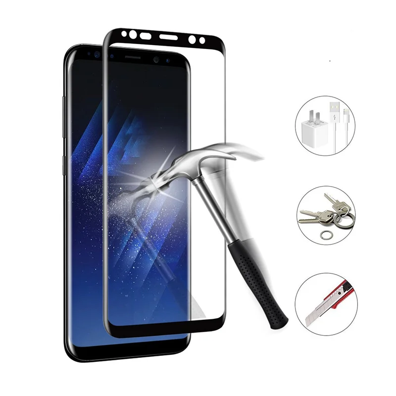 3D изогнутое закаленное стекло для защиты экрана Samsung Galaxy S7 Edge S8 S9 Plus Note 8 Защитная