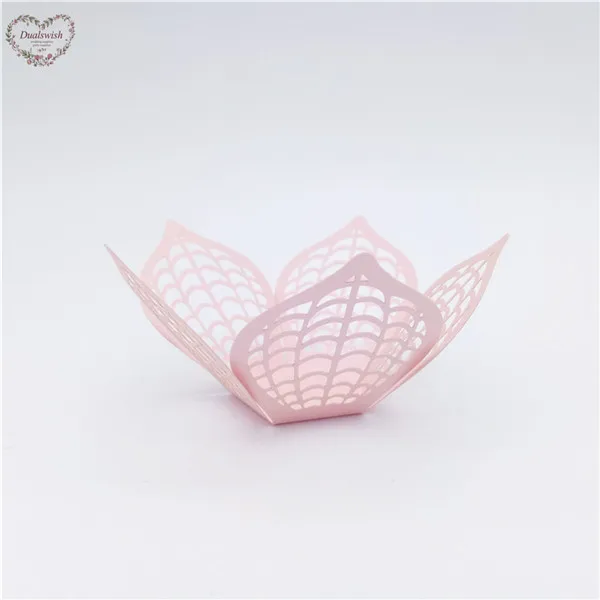 pink Dualswish 50 шт. лазерная резка коробка конфет Шоколадный Бар вечерние Сувениры и подарки День рождения украшения для детей свадебные украшения - Цвет: pink