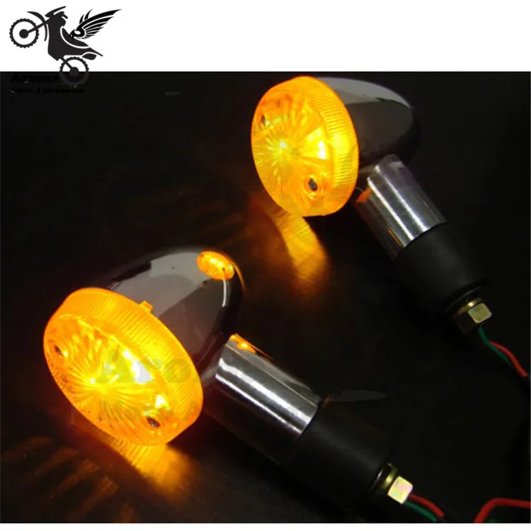 

chrome unviersal parts front rear moto turn signals indicators for honda suzuki kawasaki yamaha motorcycle turn signal light