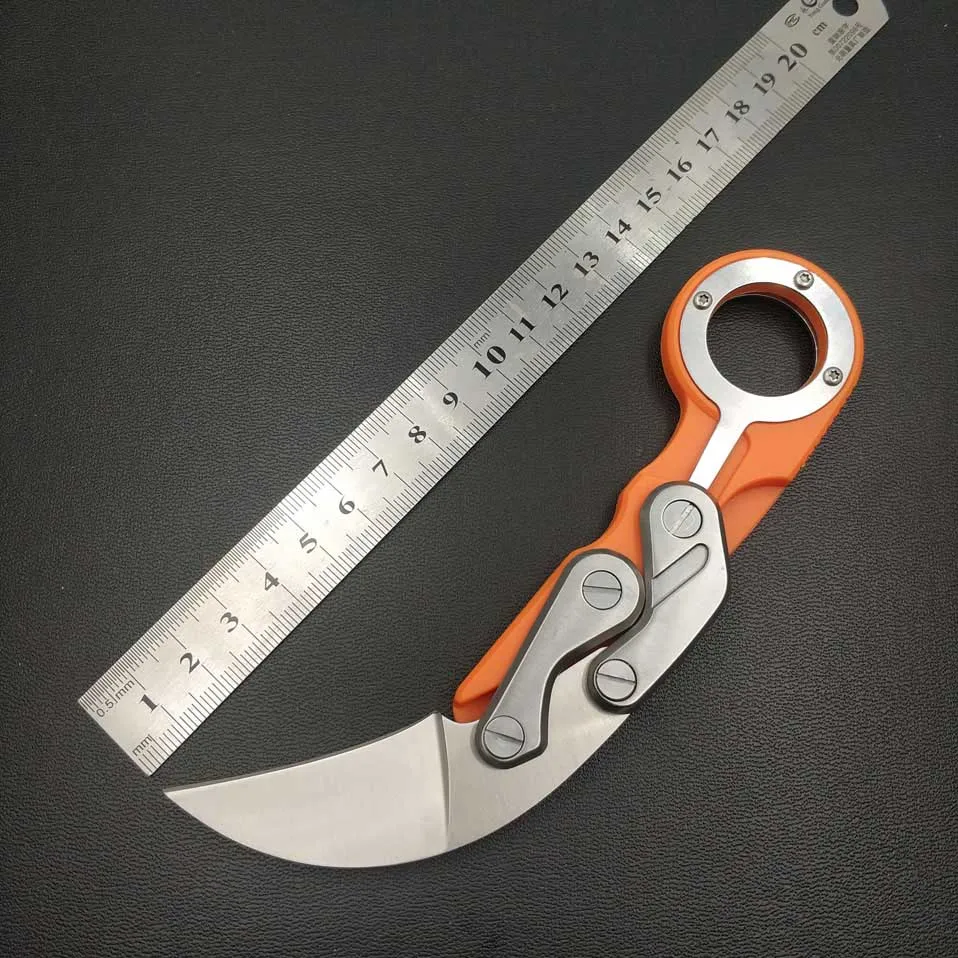 glass fiber orange Swayboo механический складной нож Karambit CS GO коготь нож выживания кольцо нож карманный тактический инструмент мини EDC инструмент - Цвет: glass fiber orange