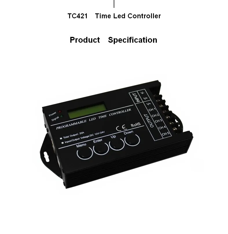

Светодиодный таймерный регулятор TC421, 12 В/24 В постоянного тока, контроллер RGB, светодиодный контроллер времени Wi-Fi, 5-канальный выход, полная Бесплатная доставка, программатор времени TC421