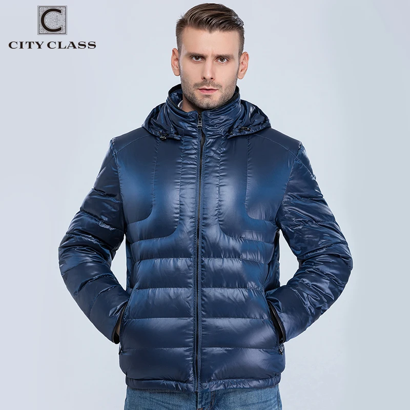City Class новые мужские легкий пуховики 90% процентов пух зимние теплая мода