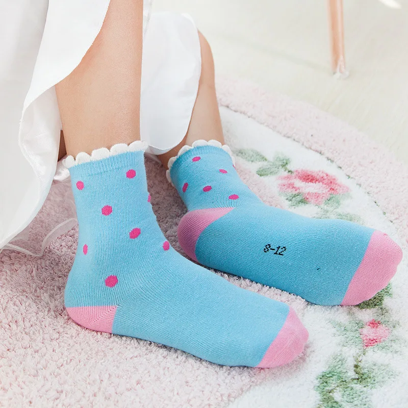 5 парт весенние и осенние высококачественные носки для девочек хлопковые яркие