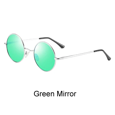 Green Mirror Ralferty, поляризационные солнцезащитные очки, для женщин и мужчин, Классические, Круглые, Ретро стиль, солнцезащитные очки, черные, UV400, для покрытия оттенков, в стиле хип-хоп, D801 - Цвет линз: Green Mirror